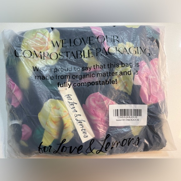 FOR LOVE & LEMONS Madison Mini Dress in Black Floral Size XS - Picture 8 of 8